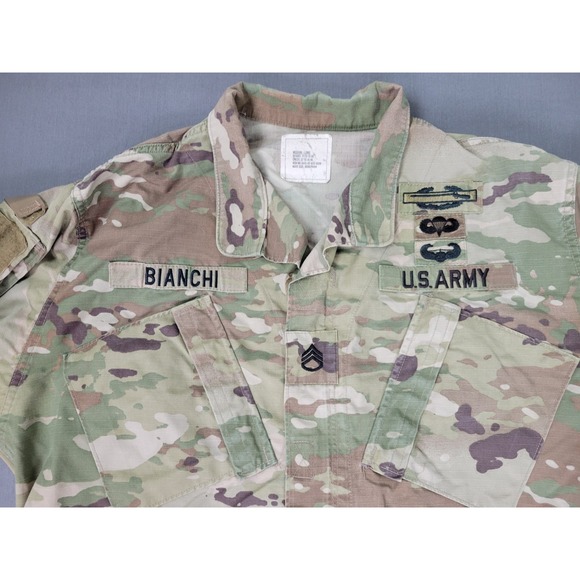 US Army Camo Combat Uniform Coat Air Assult Airborne Parachutist SSgt M Long - Picture 2 of 11